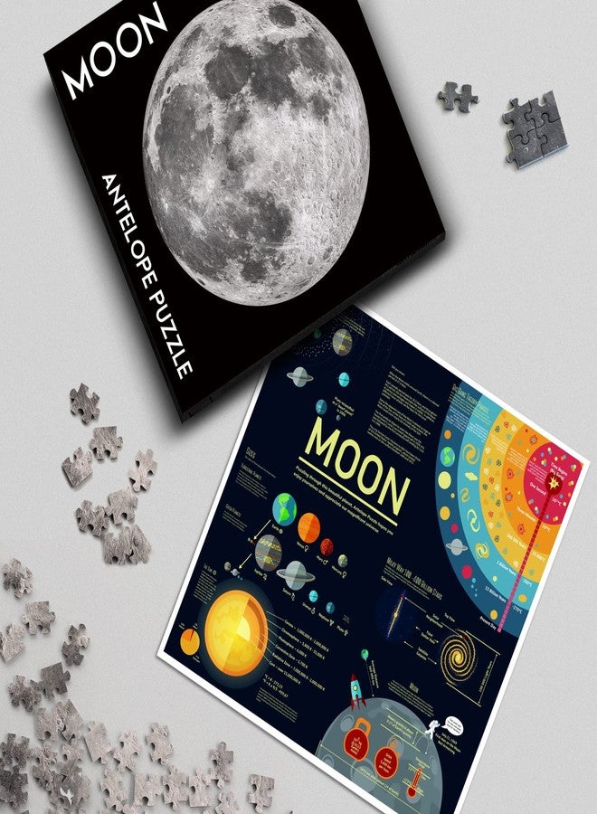 Antelope - 1000 Piece Puzzle for Adults, Space Moon Jigsaw Puzzles 1000 Pieces, Telescope Planet Close-up Round Puzzle, High Resolution, Matte Finish, No Dust Space Puzzle - Image 4